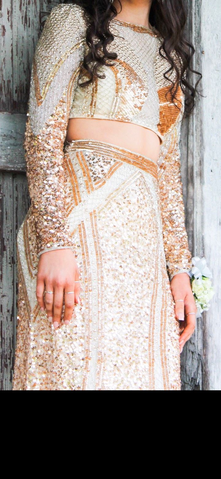 Size 6 Prom Gold Floor Length Maxi on Queenly