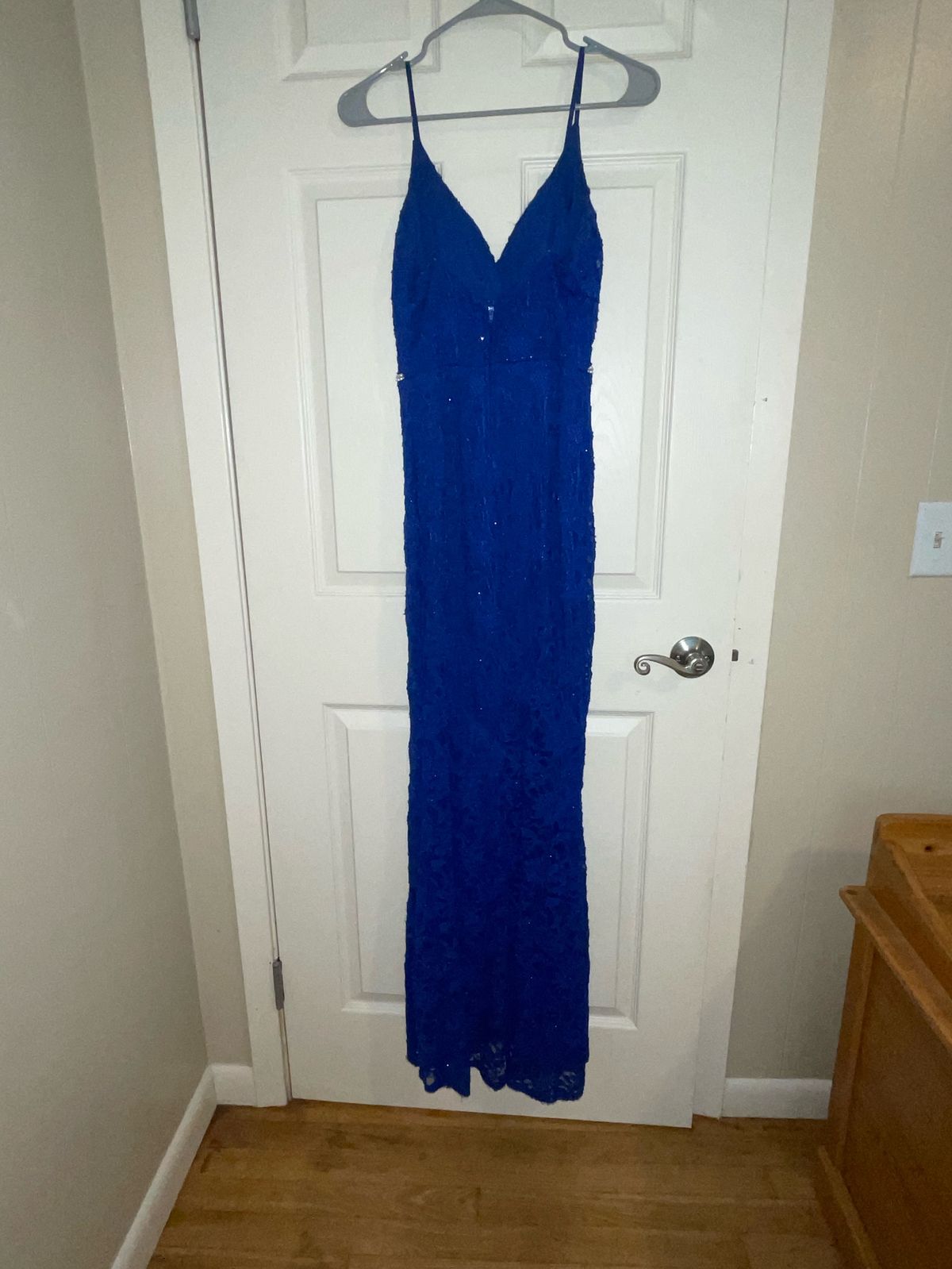 Girls Size 7 Blue Floor Length Maxi on Queenly