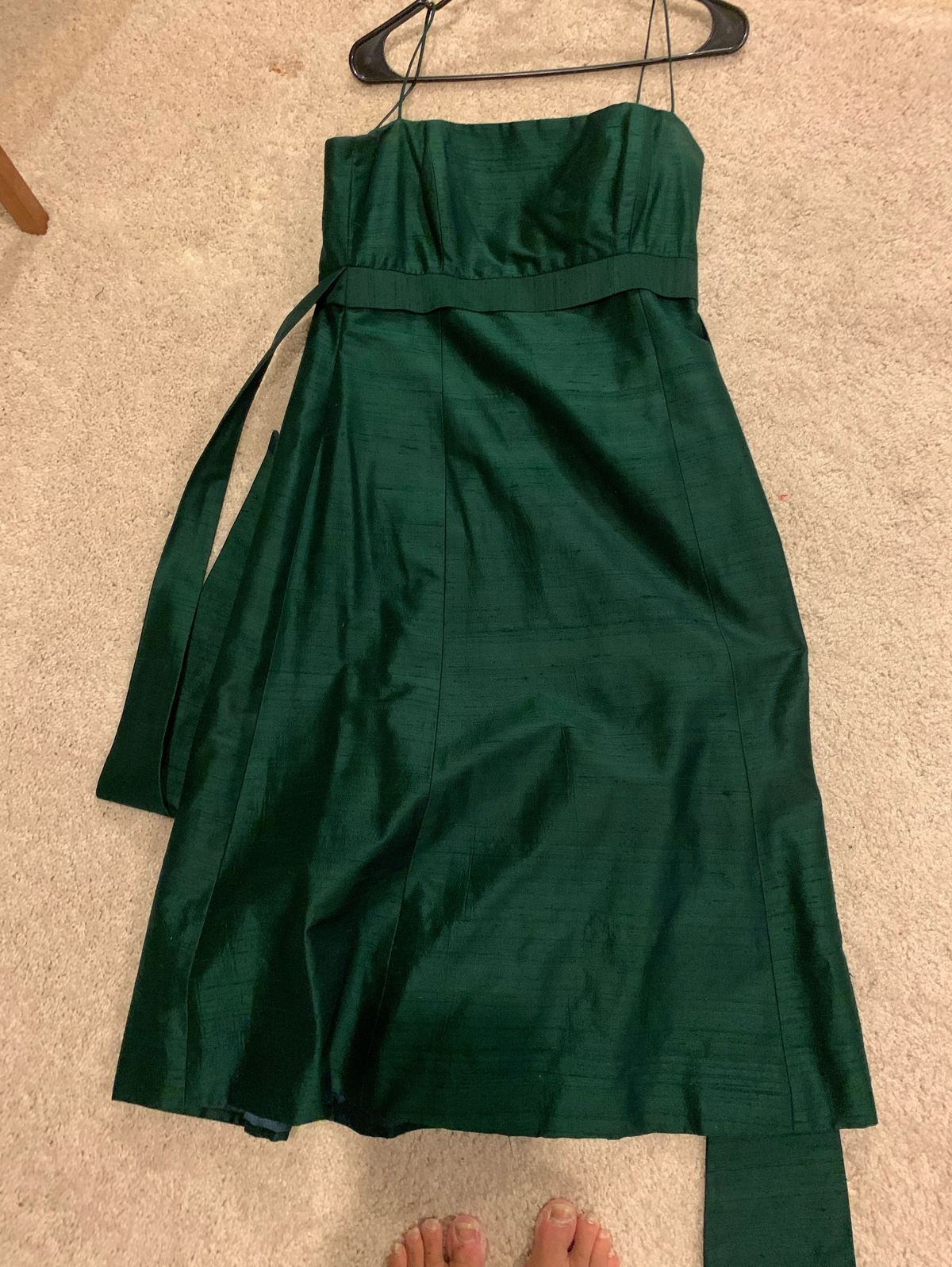 Jenny Yoo Size 8 Satin Emerald Green A-line Dress on Queenly