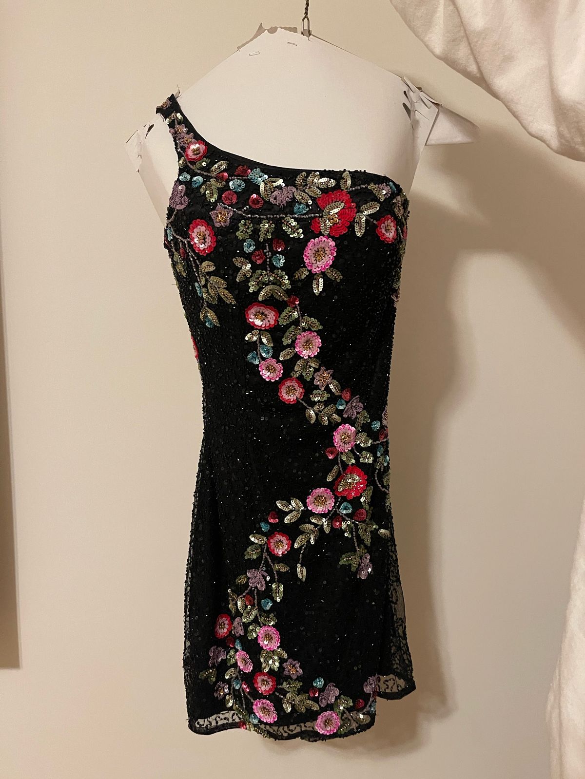 Primavera Size 2 Homecoming One Shoulder Black Cocktail Dress on Queenly