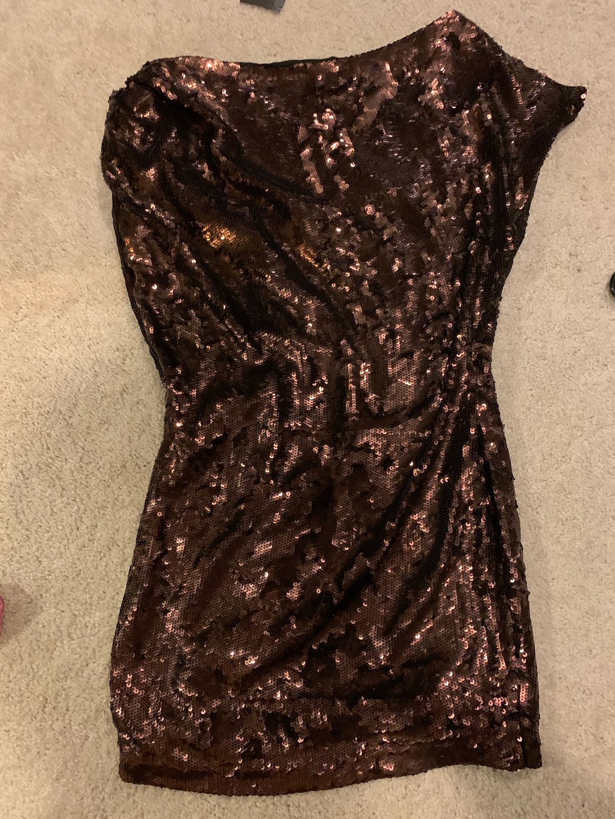 Robert Rodriguez Size 2 One Shoulder Sequined Black Cocktail Dress on Queenly