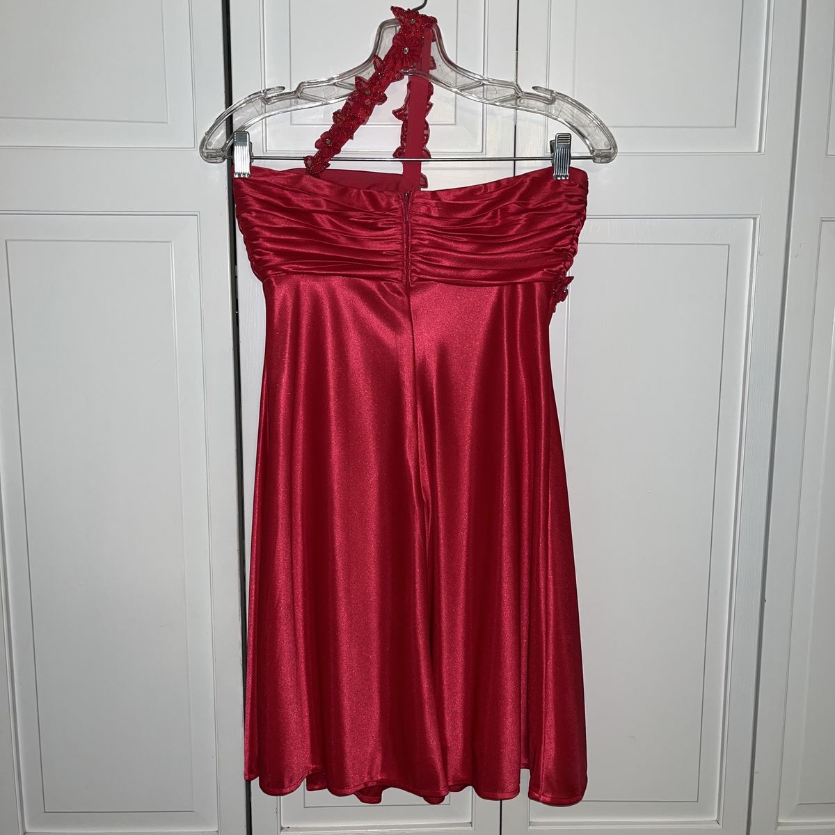 Morgan and Co Size 2 Prom One Shoulder Sequined Hot Pink Cocktail Dress on Queenly