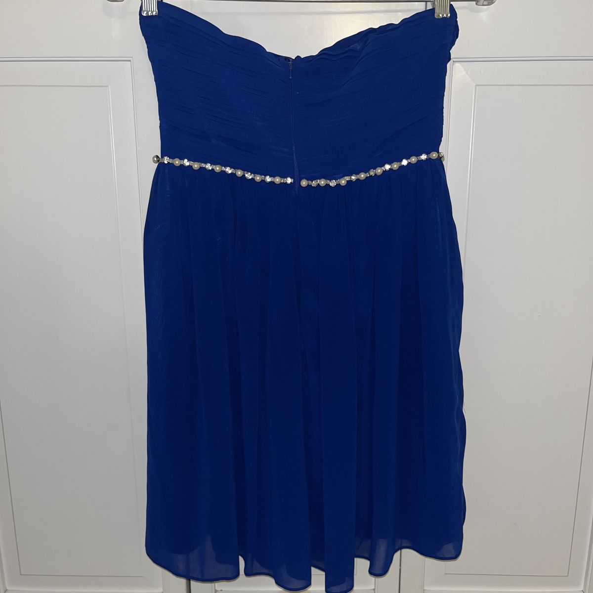 Size 2 Strapless Royal Blue Cocktail Dress on Queenly