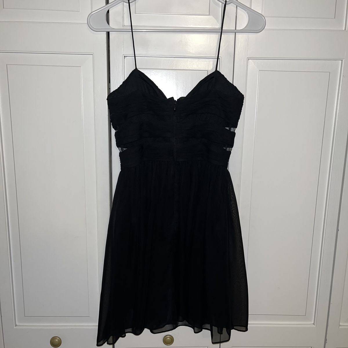 Adrianna Papell Size 2 Sheer Black Cocktail Dress on Queenly