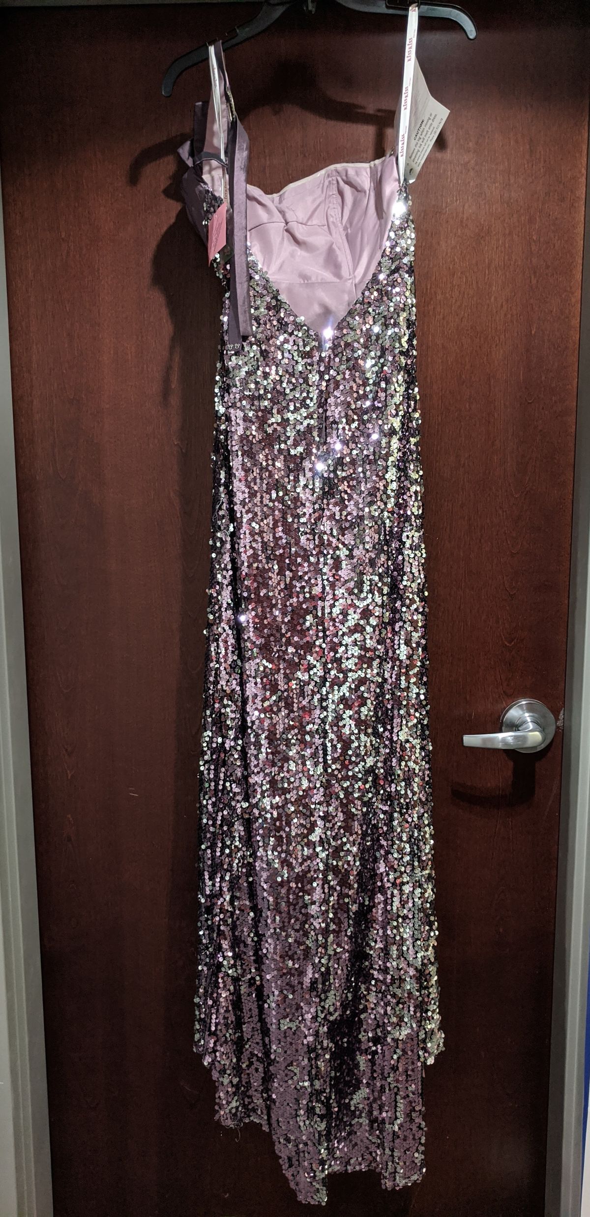 Style 3066 Mary Bridal  Size 6 Sequined Purple Mermaid Dress on Queenly