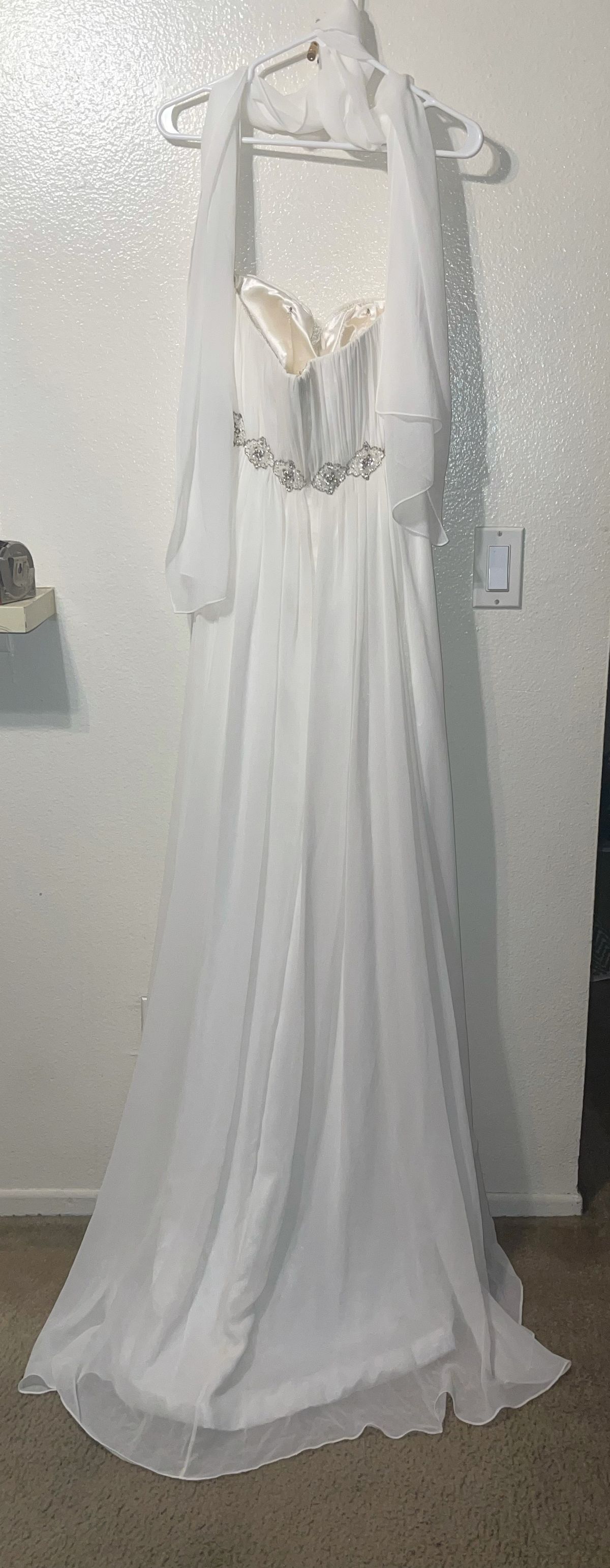 INC Size 8 Wedding Guest Strapless White Dress With Train on Queenly