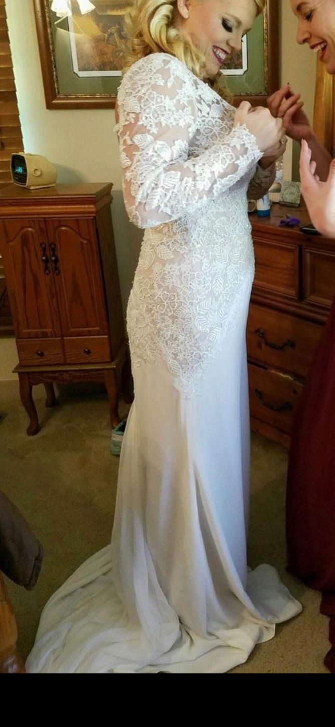 Size 12 White Floor Length Maxi on Queenly