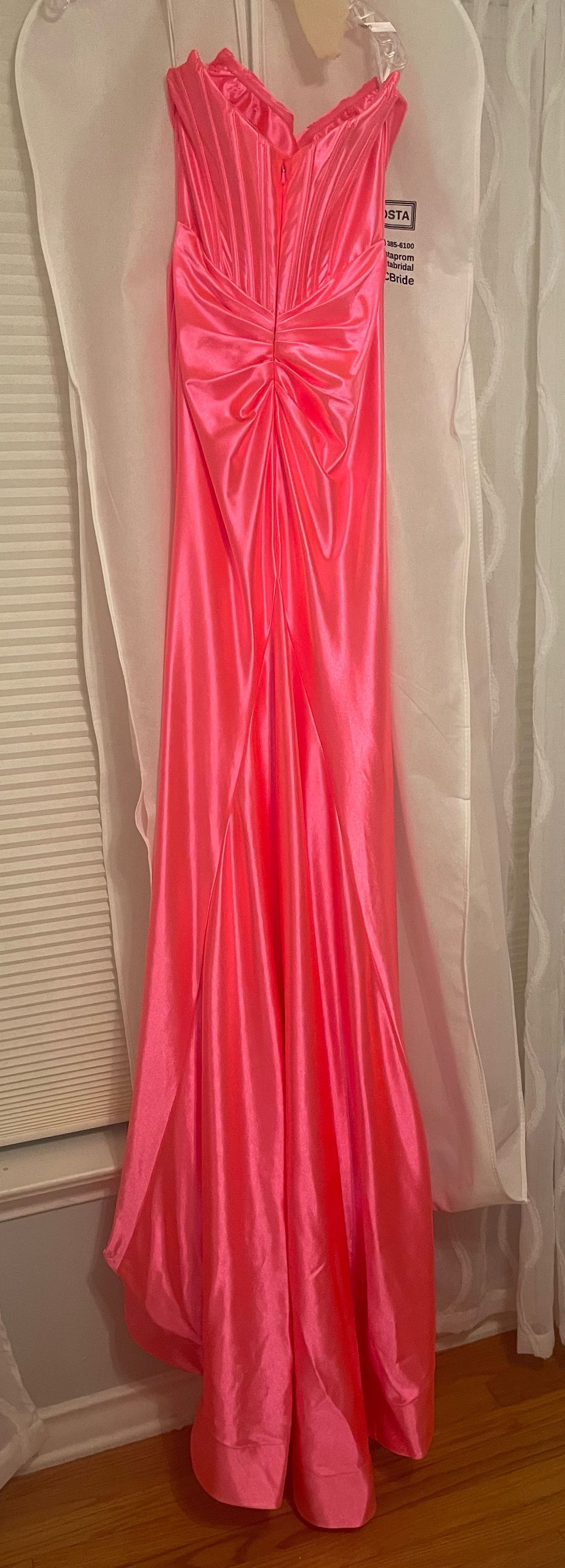 Sherri Hill Size 00 Prom Strapless Satin Coral Mermaid Dress on Queenly