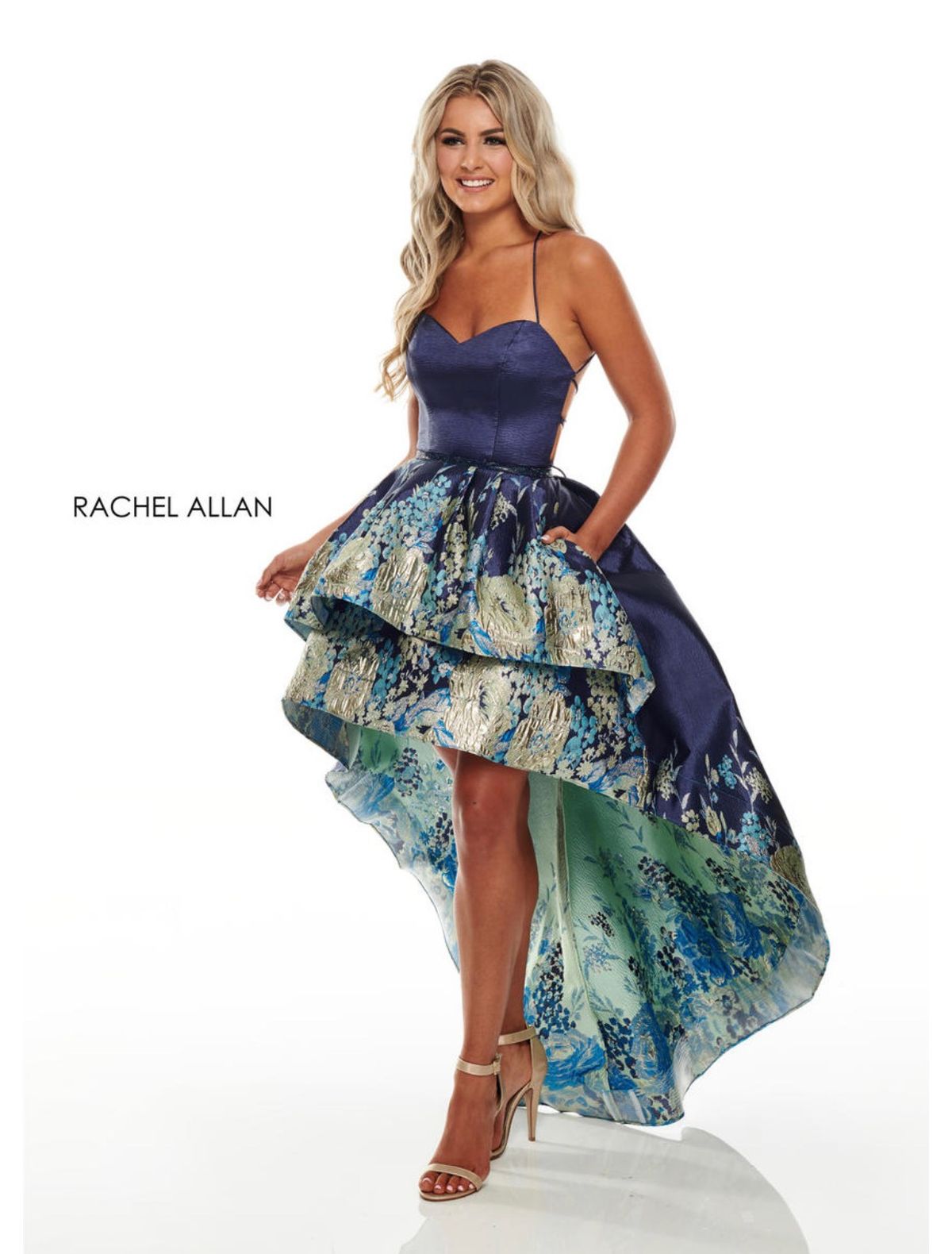 Rachel Allan Size 6 Fun Fashion Blue Cocktail Dress on Queenly