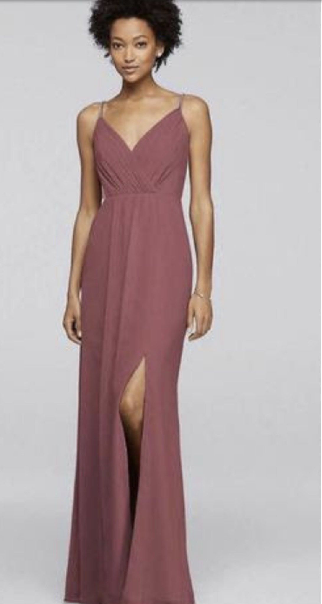 Size 12 Bridesmaid Sequined Purple Side Slit Dress on Queenly