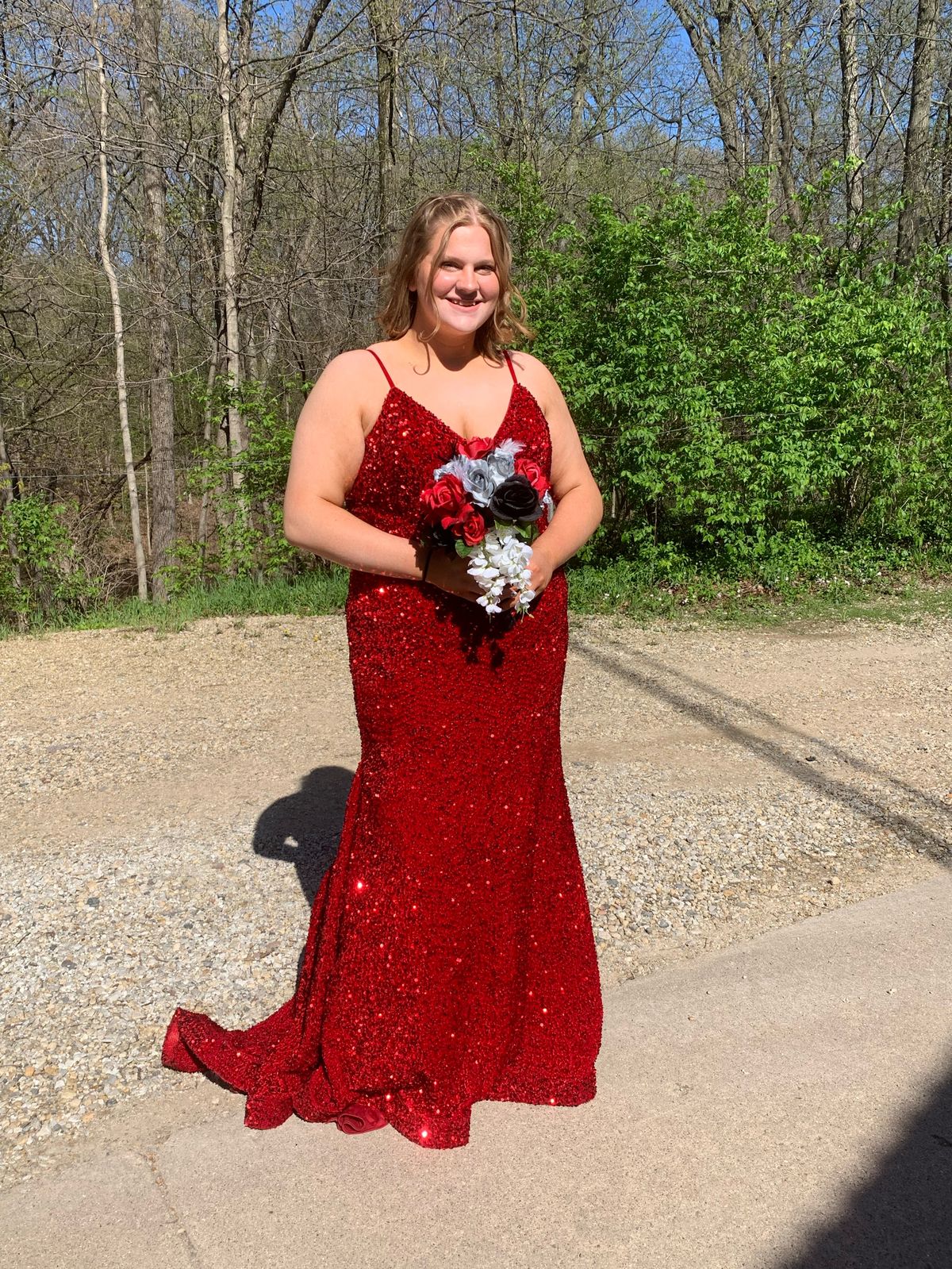 Plus Size 18 Red Mermaid Dress on Queenly