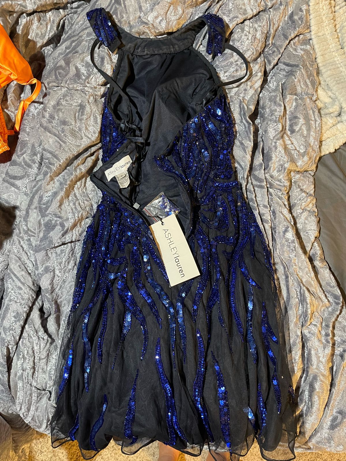 Ashley Lauren Size 0 Homecoming Sequined Royal Blue Cocktail Dress on Queenly