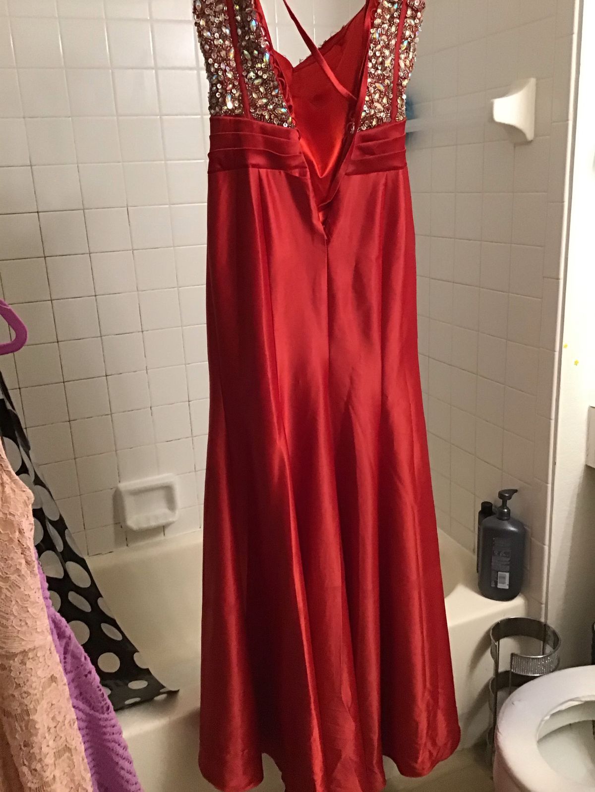 Cinderella Size 6 Red Side Slit Dress on Queenly