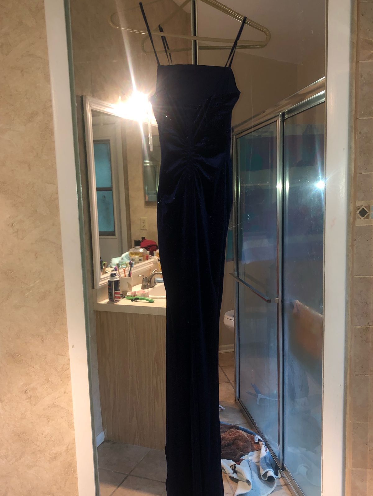 Size 00 Blue Side Slit Dress on Queenly