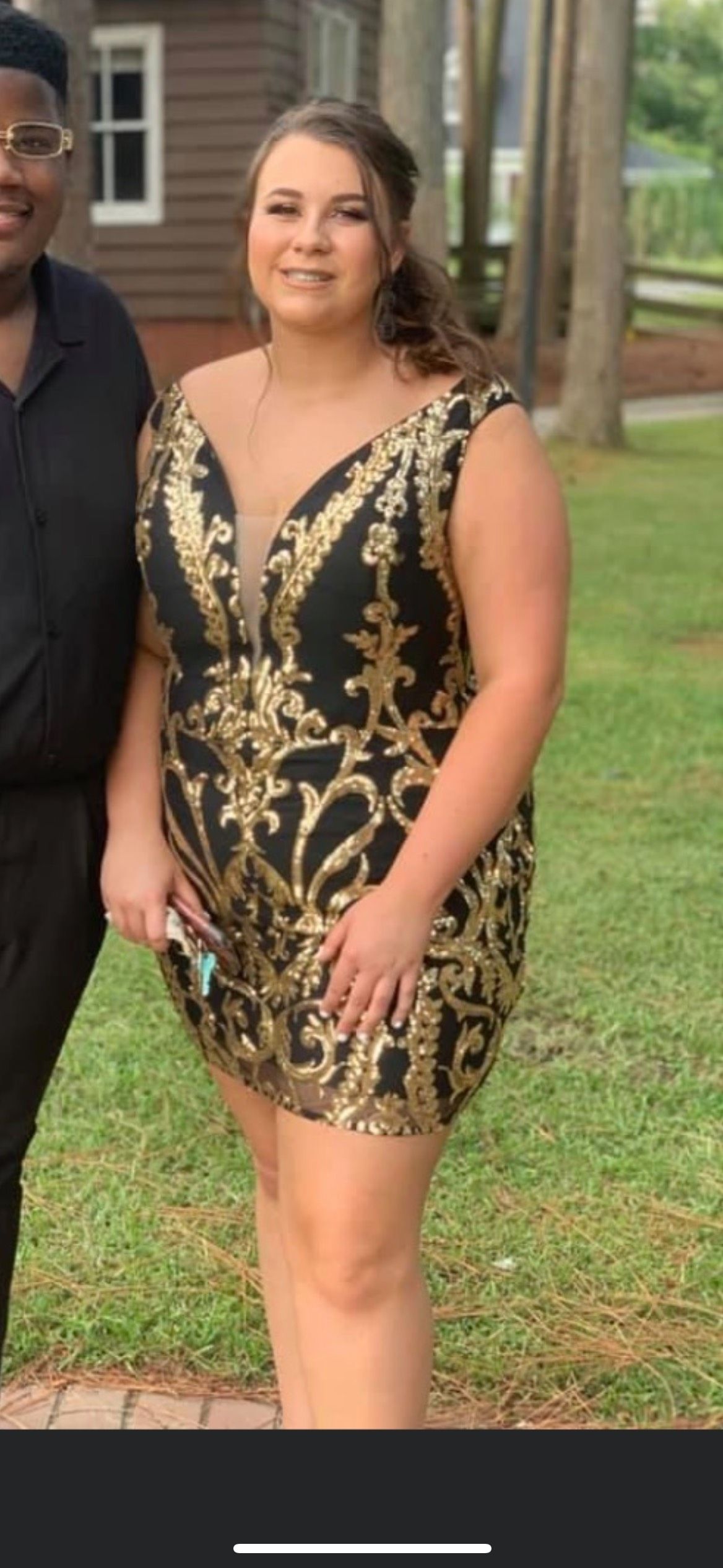 Plus Size 18 Homecoming Black A-line Dress on Queenly
