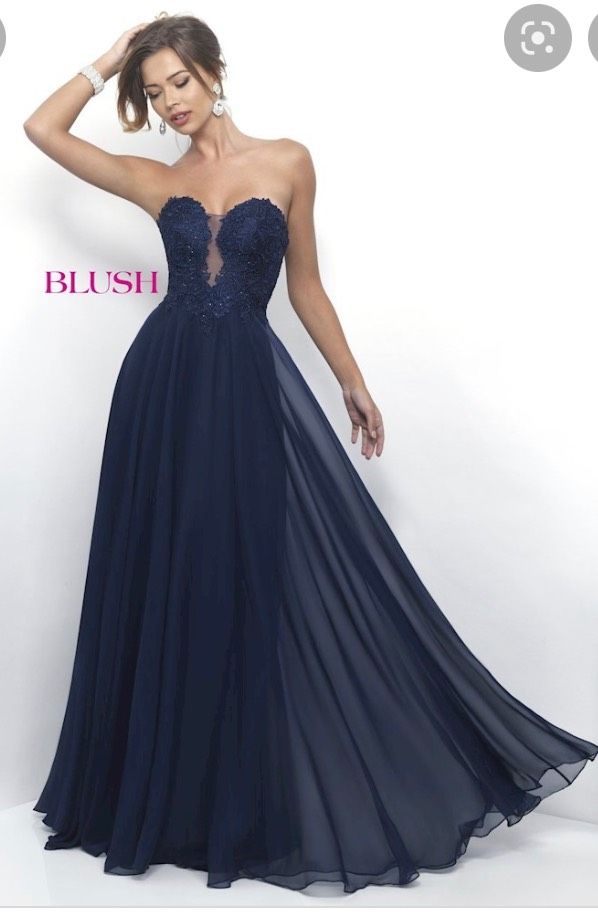 Blush Prom Plus Size 16 Blue A-line Dress on Queenly