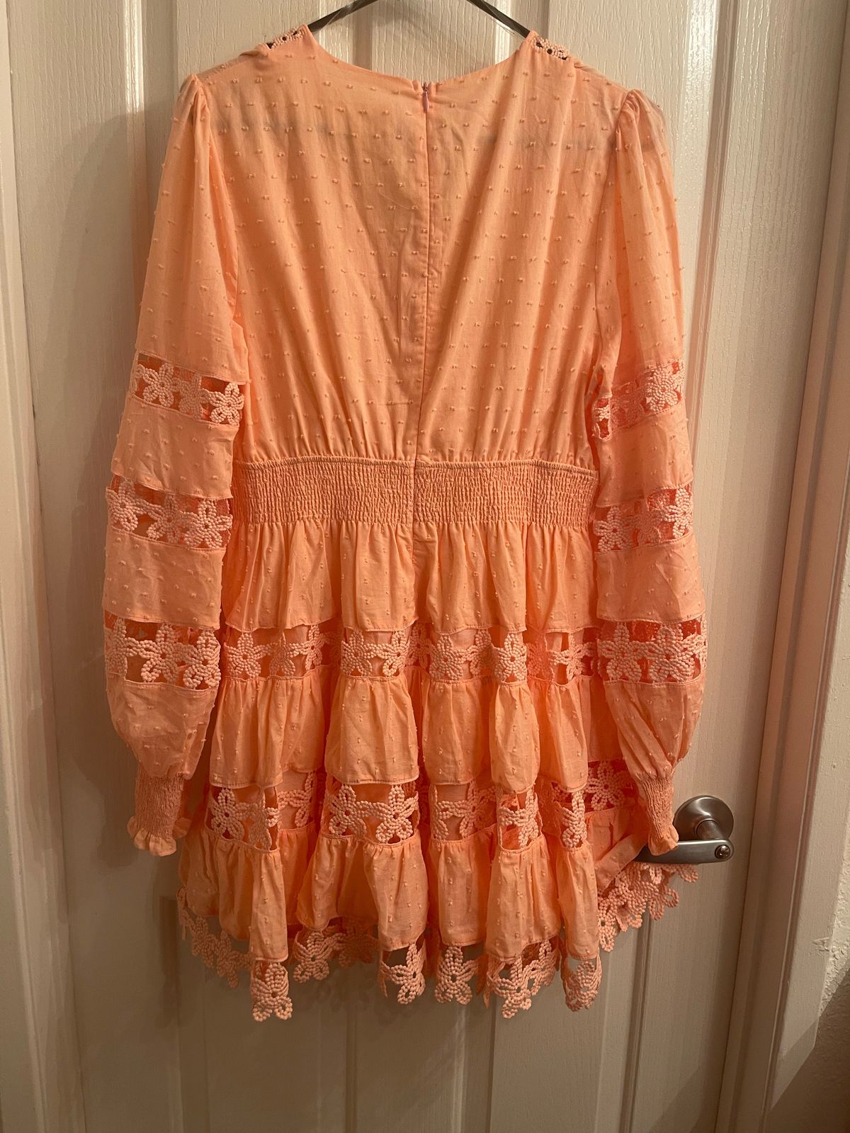 Latiste Size 10 Homecoming Lace Coral A-line Dress on Queenly