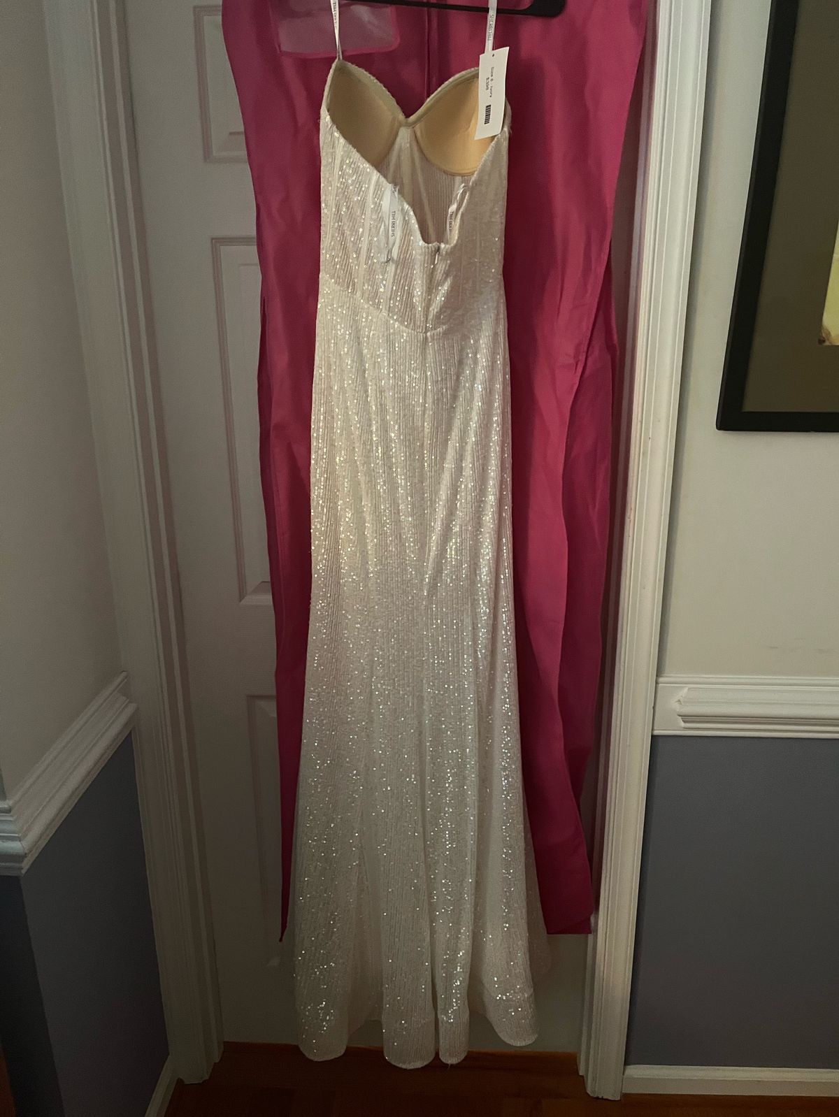 Sherri Hill Size 8 Wedding Strapless White Side Slit Dress on Queenly