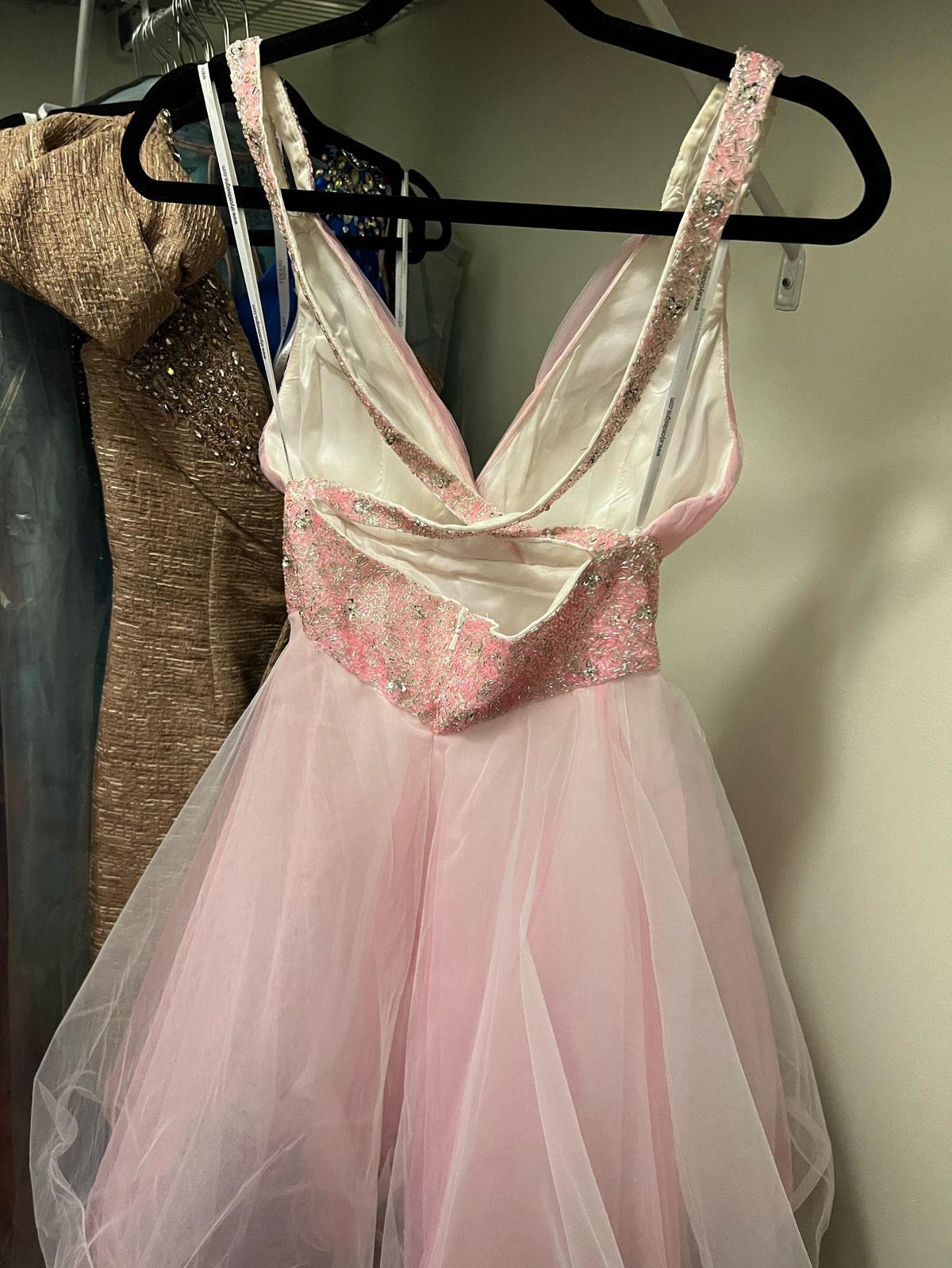 Alyce Size 4 Homecoming Sequined Light Pink Cocktail Dress on Queenly