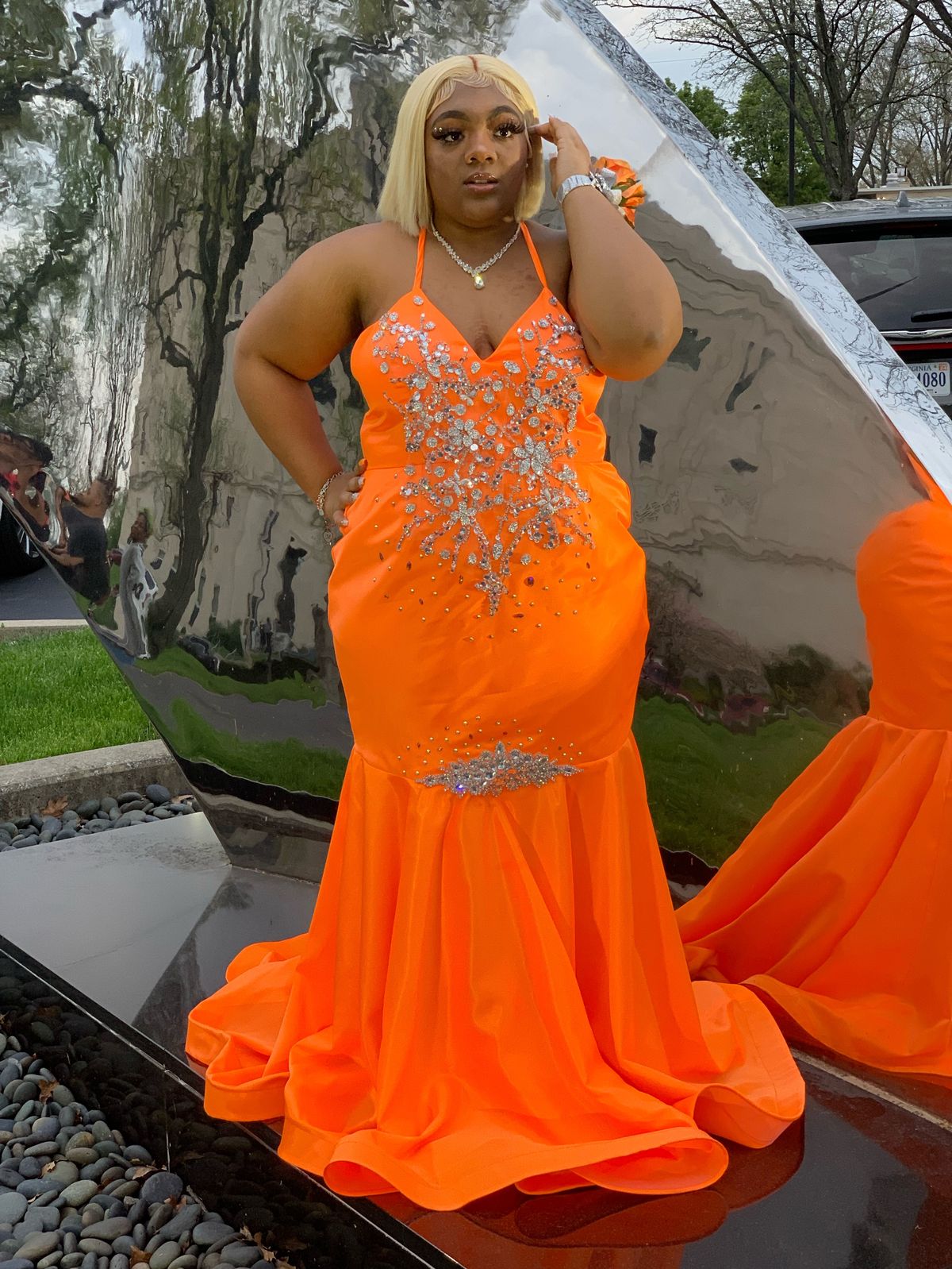 plus size orange dress