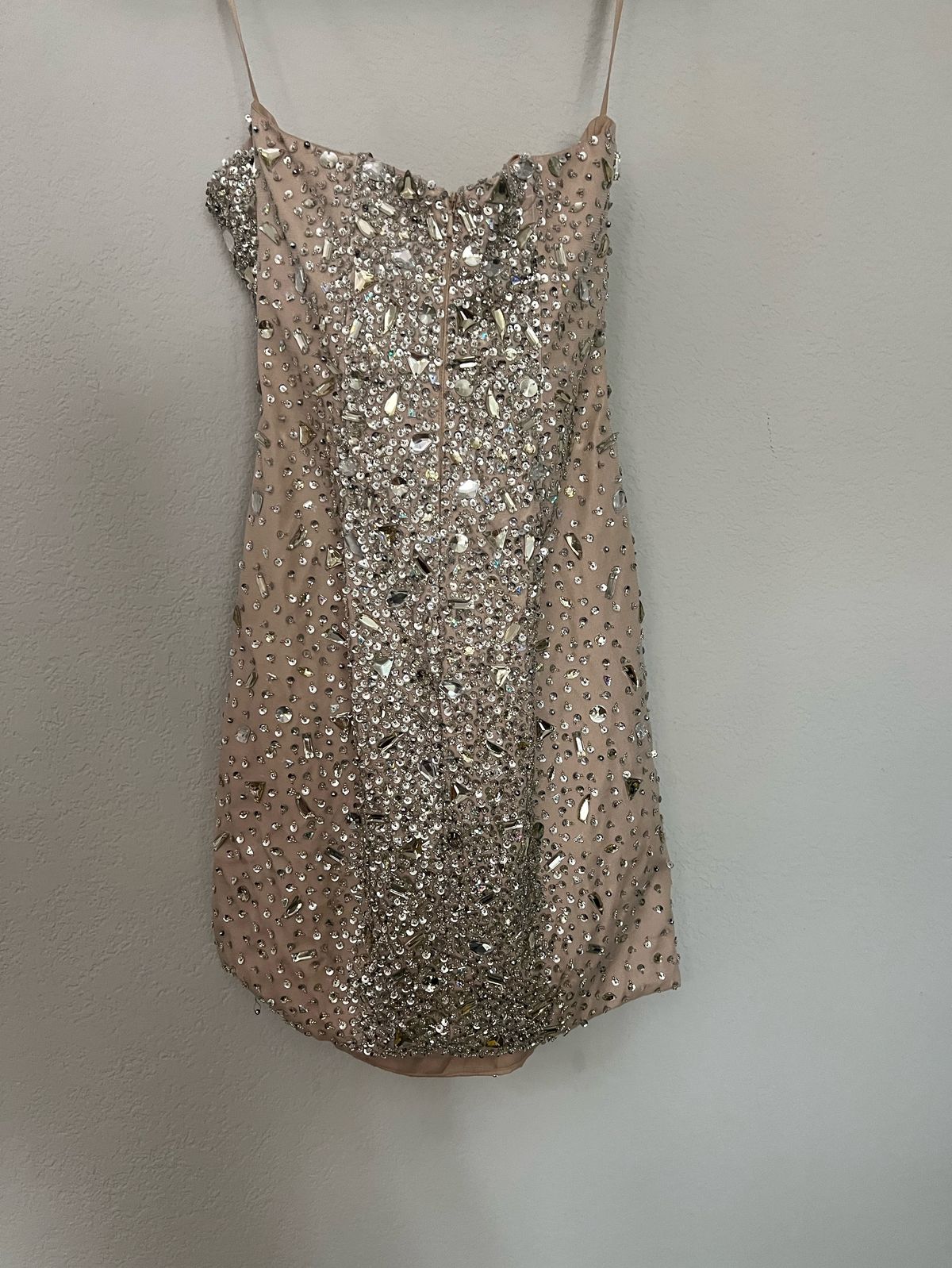 Terani Couture Size 0 Prom Sequined Nude Cocktail Dress on Queenly