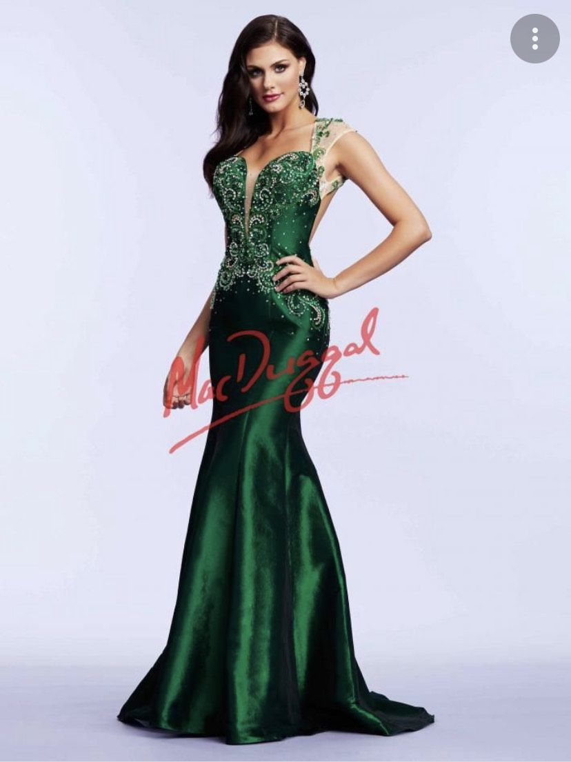 Mac Duggal Size 2 Pageant Green Mermaid Dress on Queenly