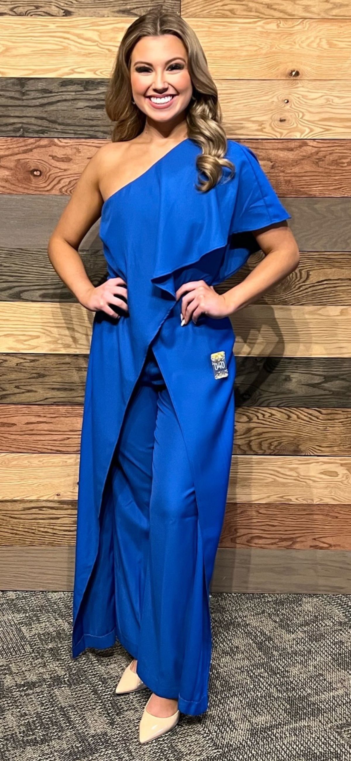 Venus Size 6 Pageant Blue Formal Jumpsuit on Queenly