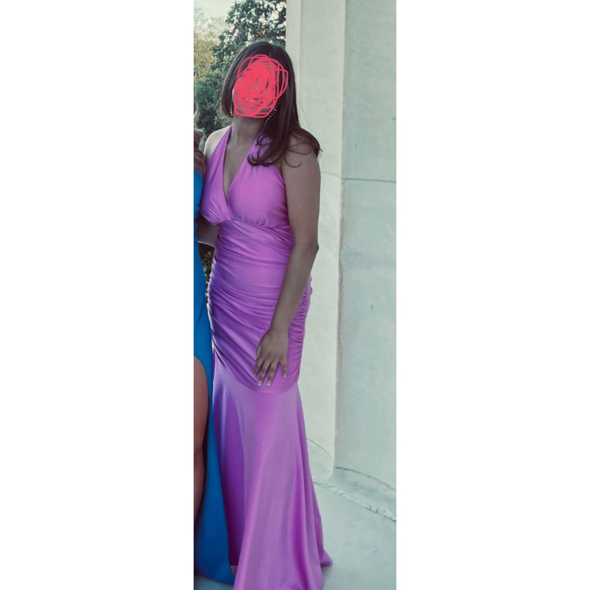 Size 4 Prom Halter Satin Hot Pink Mermaid Dress on Queenly