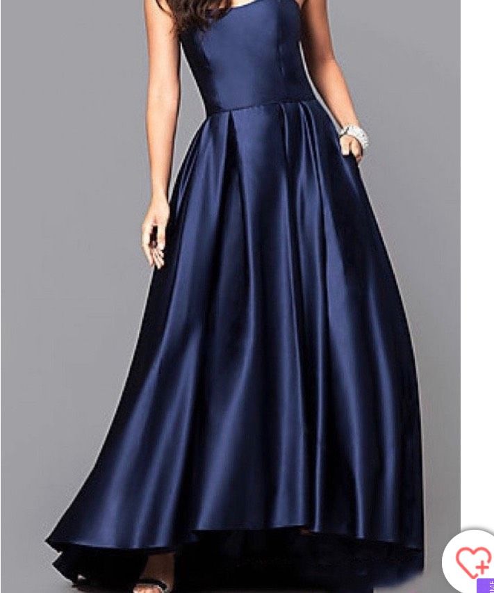 Betsy and Adam Size 8 Strapless Blue Ball Gown on Queenly