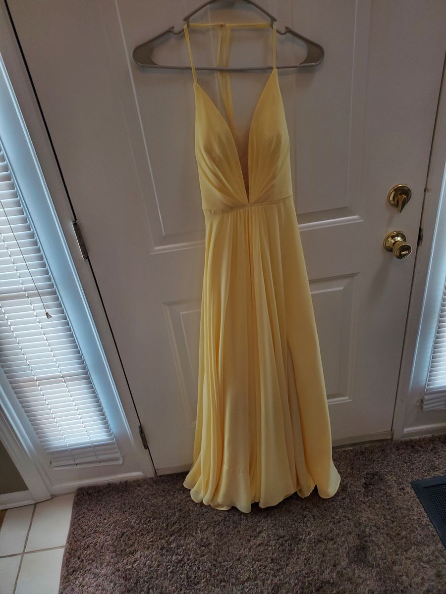 Faviana Size 00 Yellow A-line Dress on Queenly