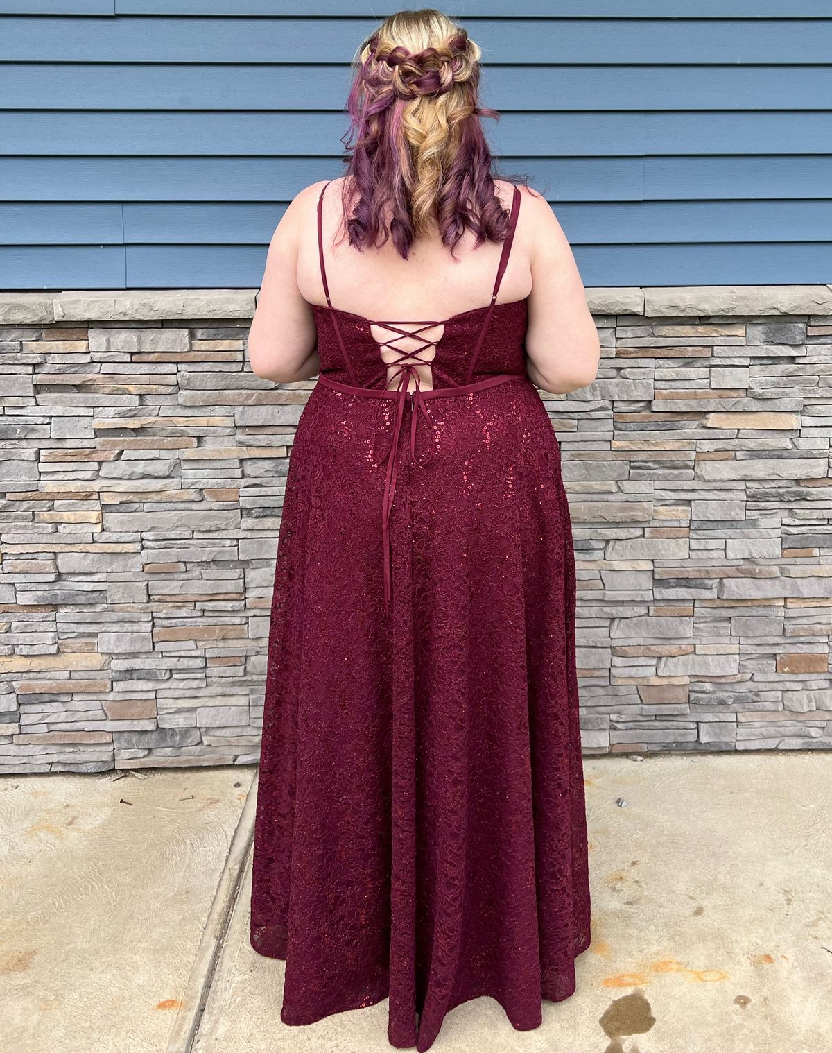 Plus Size 18 Prom Red Floor Length Maxi on Queenly