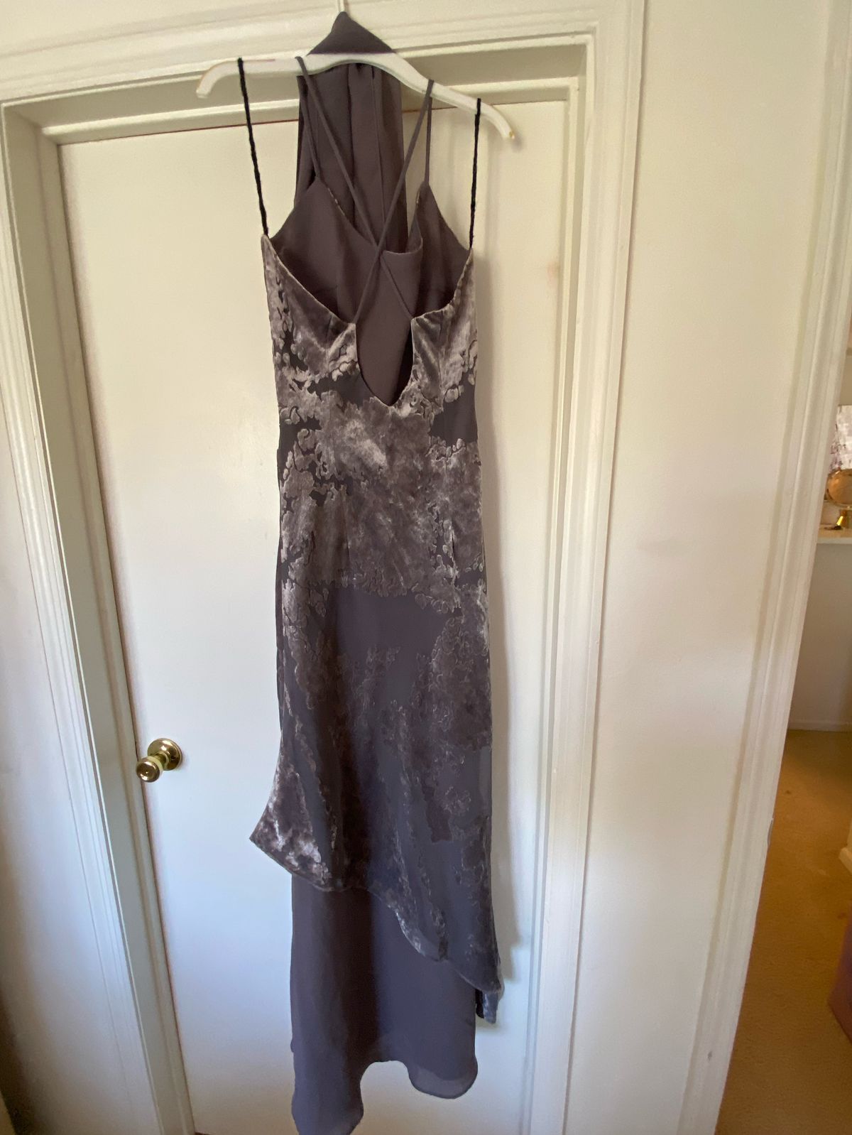 Size 4 Silver Floor Length Maxi on Queenly