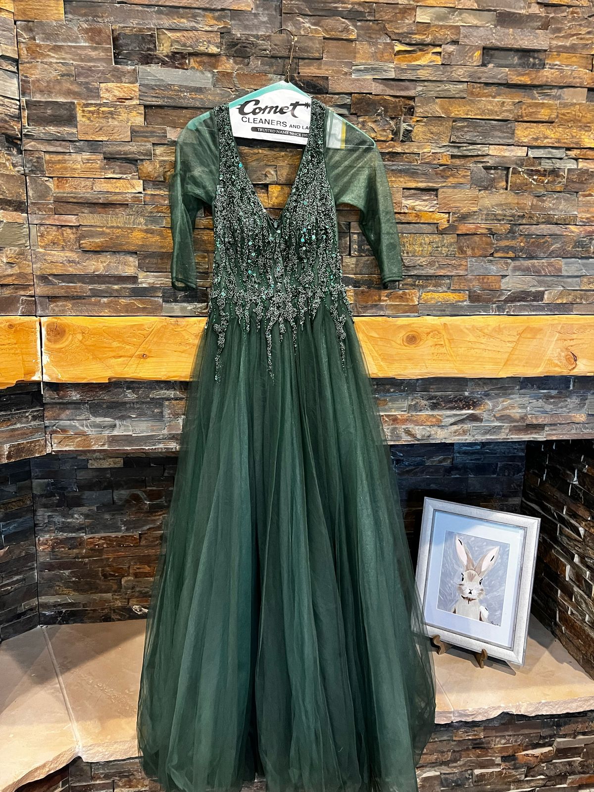 Bicici & Coty Size 4 Wedding Guest Green Ball Gown on Queenly