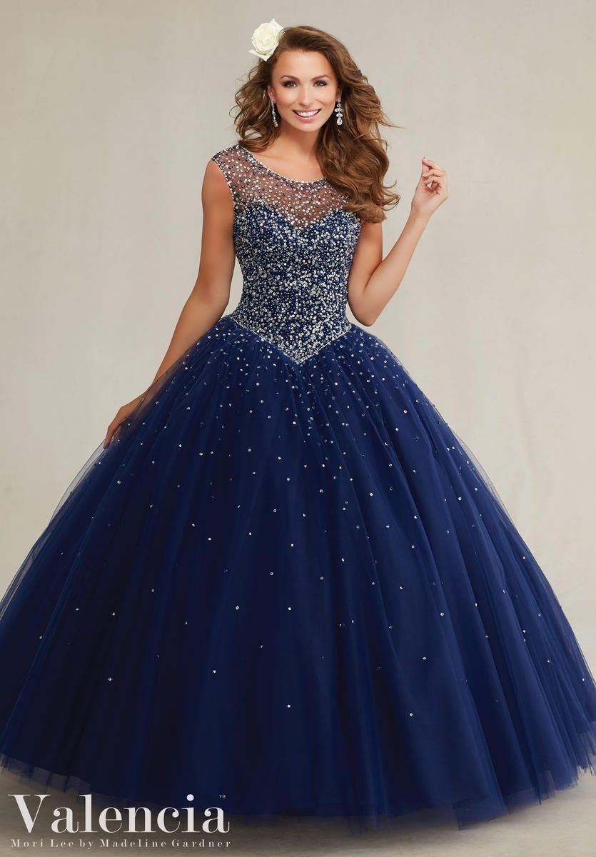 Style 89081 Vizcaya Size 8 Pageant Navy Blue Ball Gown on Queenly