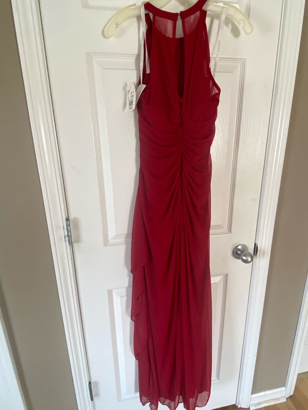 David's Bridal Size 4 Red Floor Length Maxi on Queenly