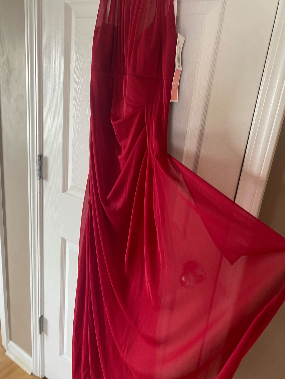 David's Bridal Size 4 Red Floor Length Maxi on Queenly