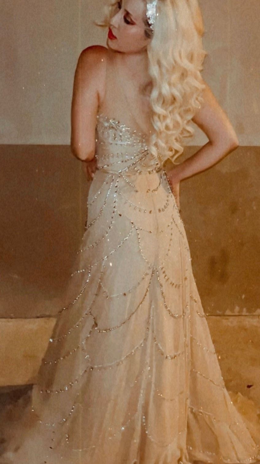 Sherri Hill Size 4 Prom Sequined Nude Ball Gown on Queenly