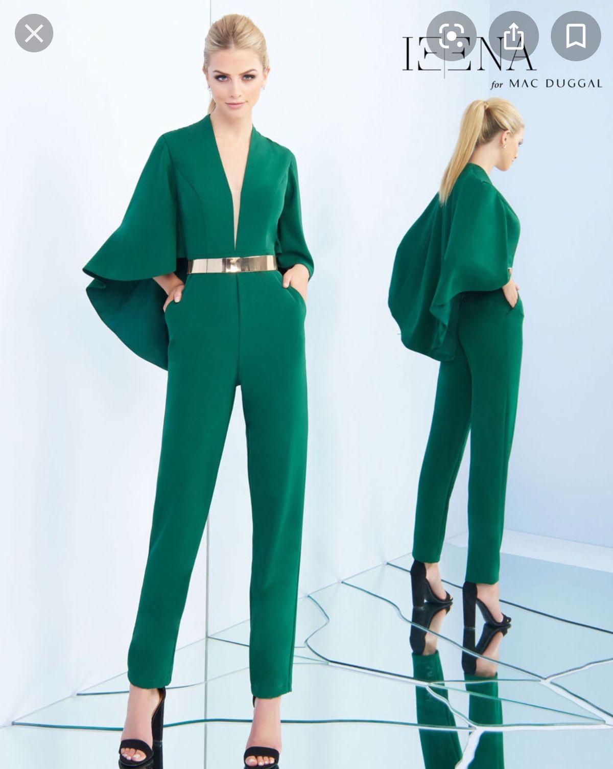 Size 4 Green Formal Jumpsuit on Queenly