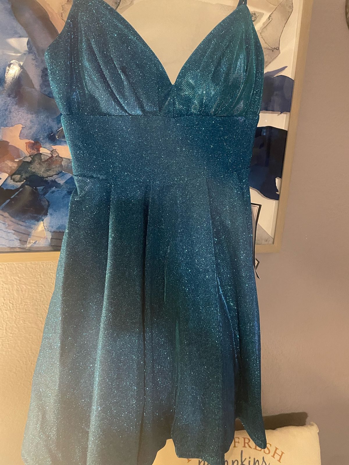 Size 0 Turquoise Blue A-line Dress on Queenly