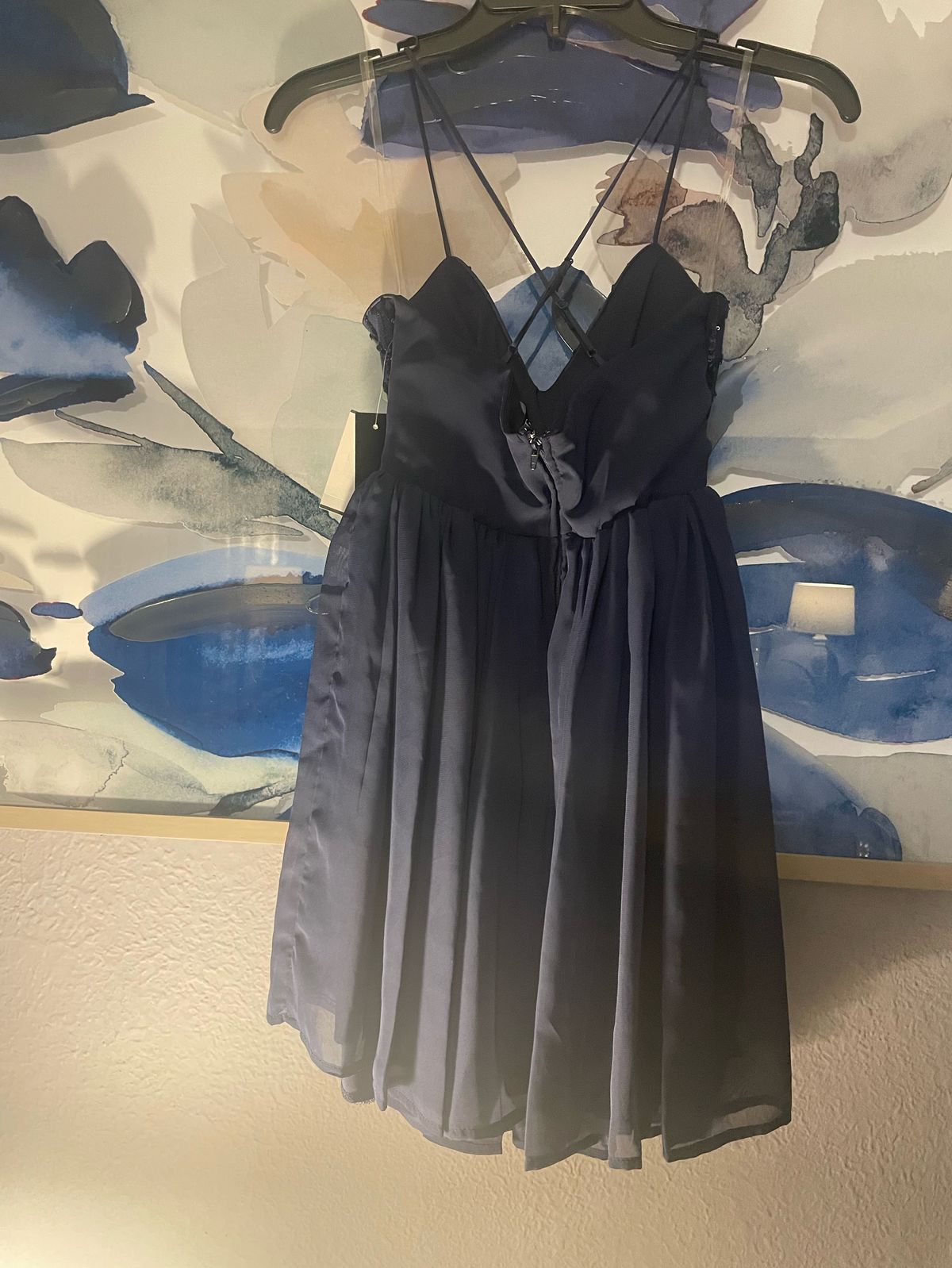Size 0 Navy Blue A-line Dress on Queenly