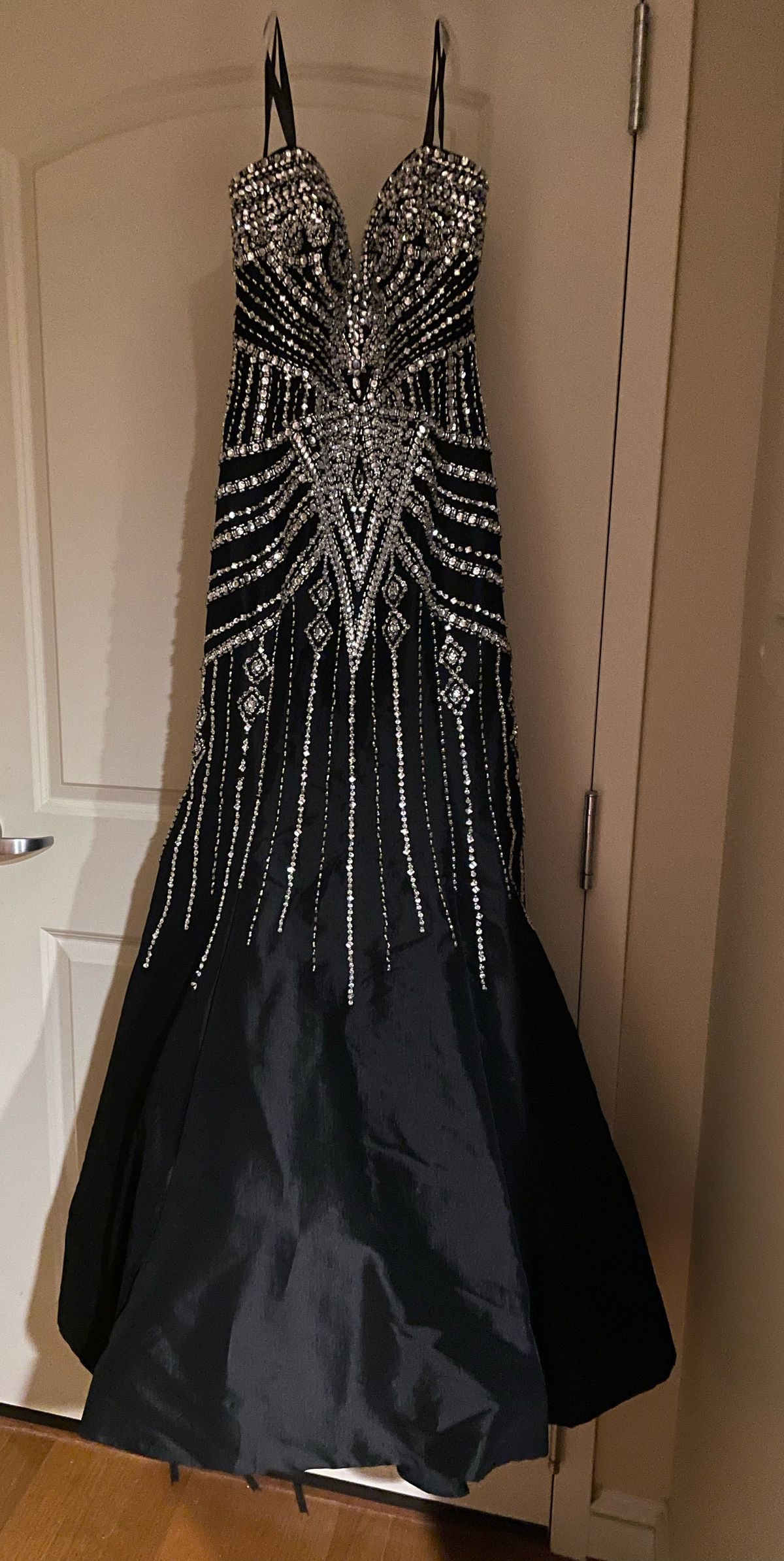 Rachel Allan Size 6 Strapless Black Mermaid Dress on Queenly