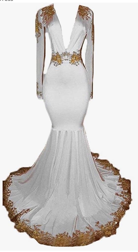 Couture Size 6 Prom Long Sleeve Sequined White Mermaid Dress on Queenly
