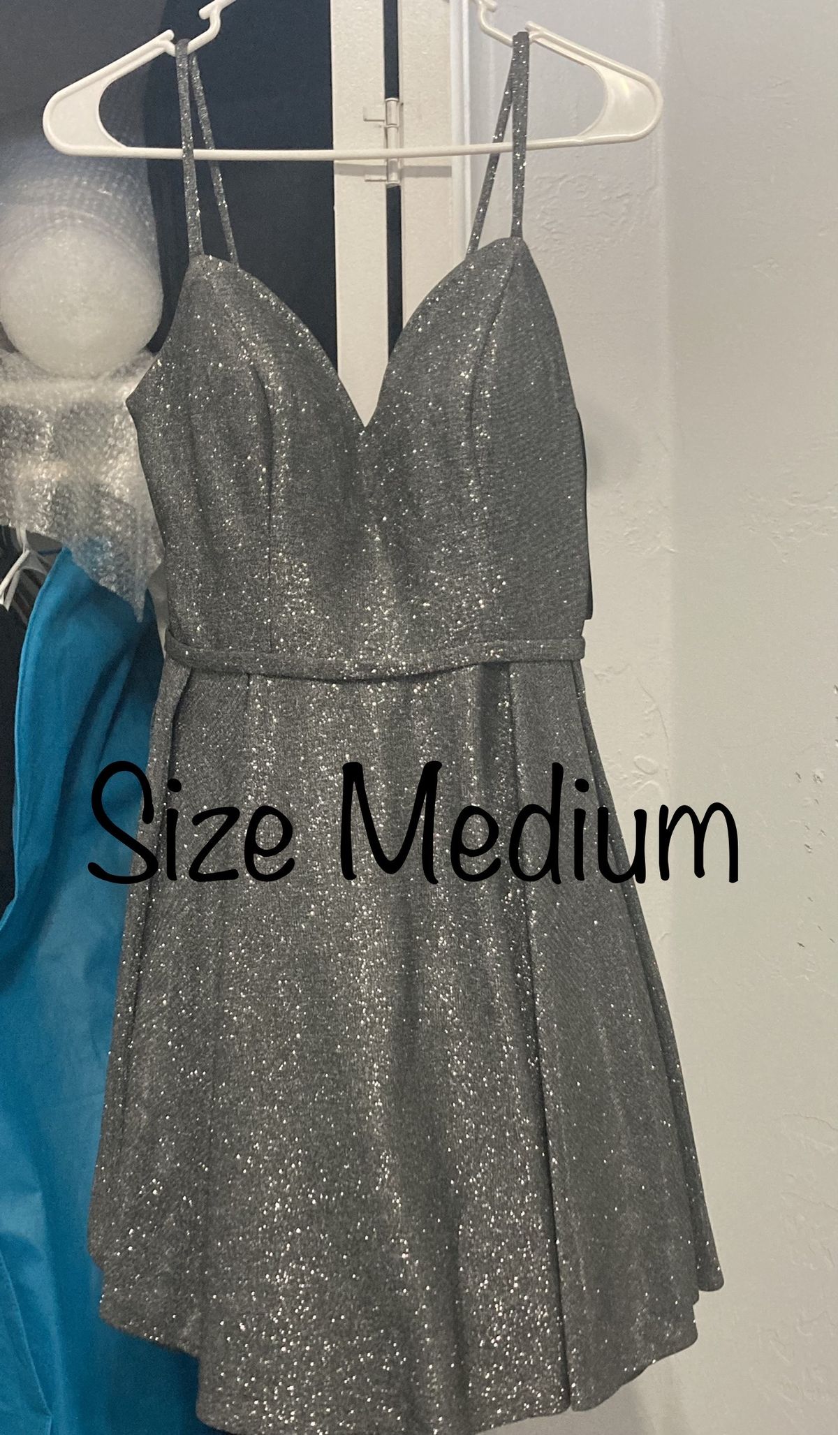 Plus Size 32 Silver A-line Dress on Queenly