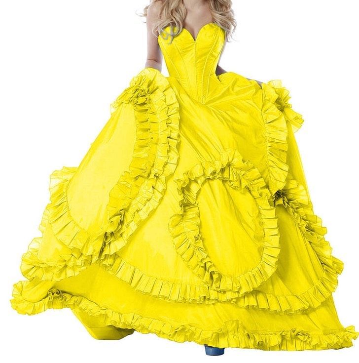 Sherri Hill Size 6 Pageant Strapless Yellow Dress With Train on Queenly