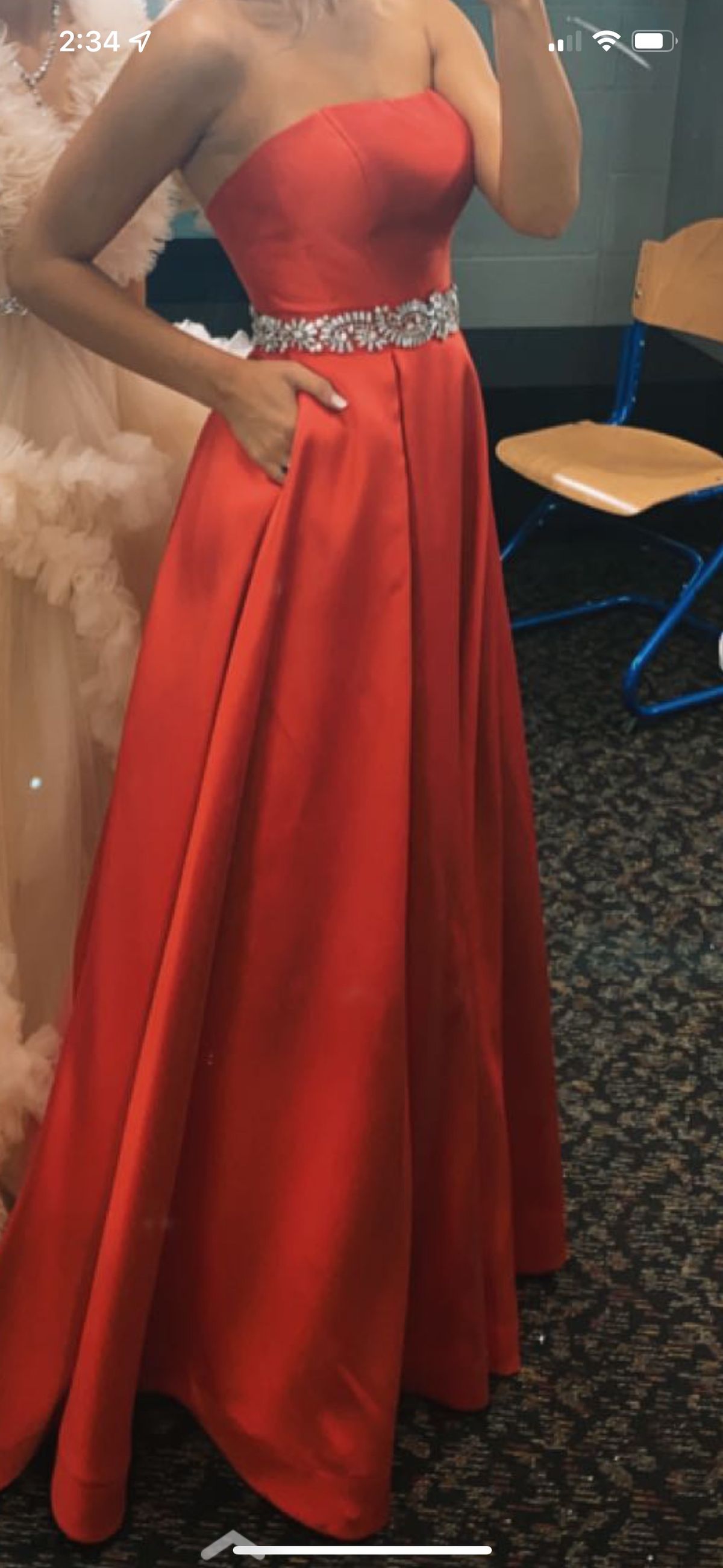 Size 4 Pageant Red Ball Gown on Queenly