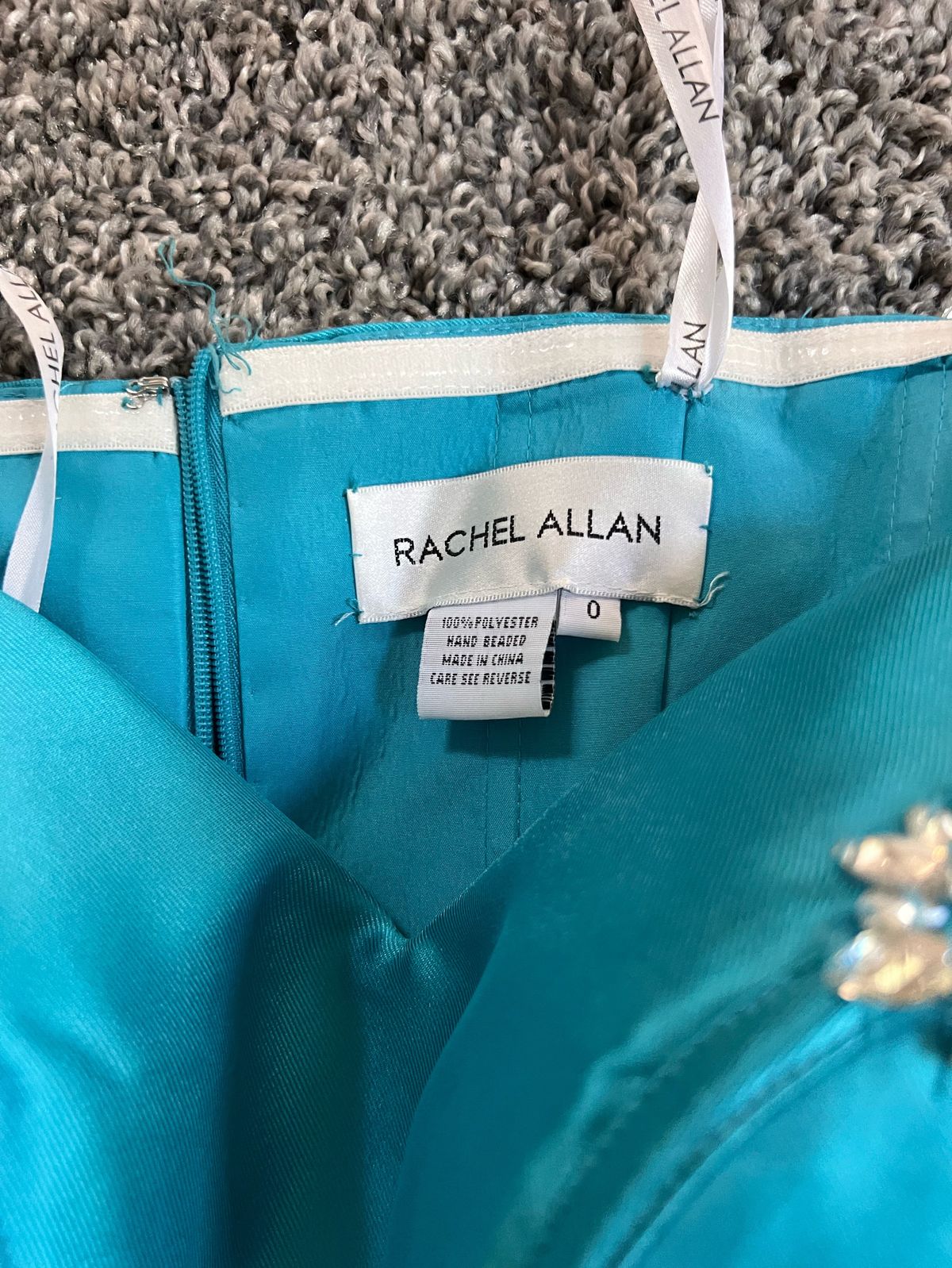 Rachel Allan Size 0 Turquoise Blue Cocktail Dress on Queenly