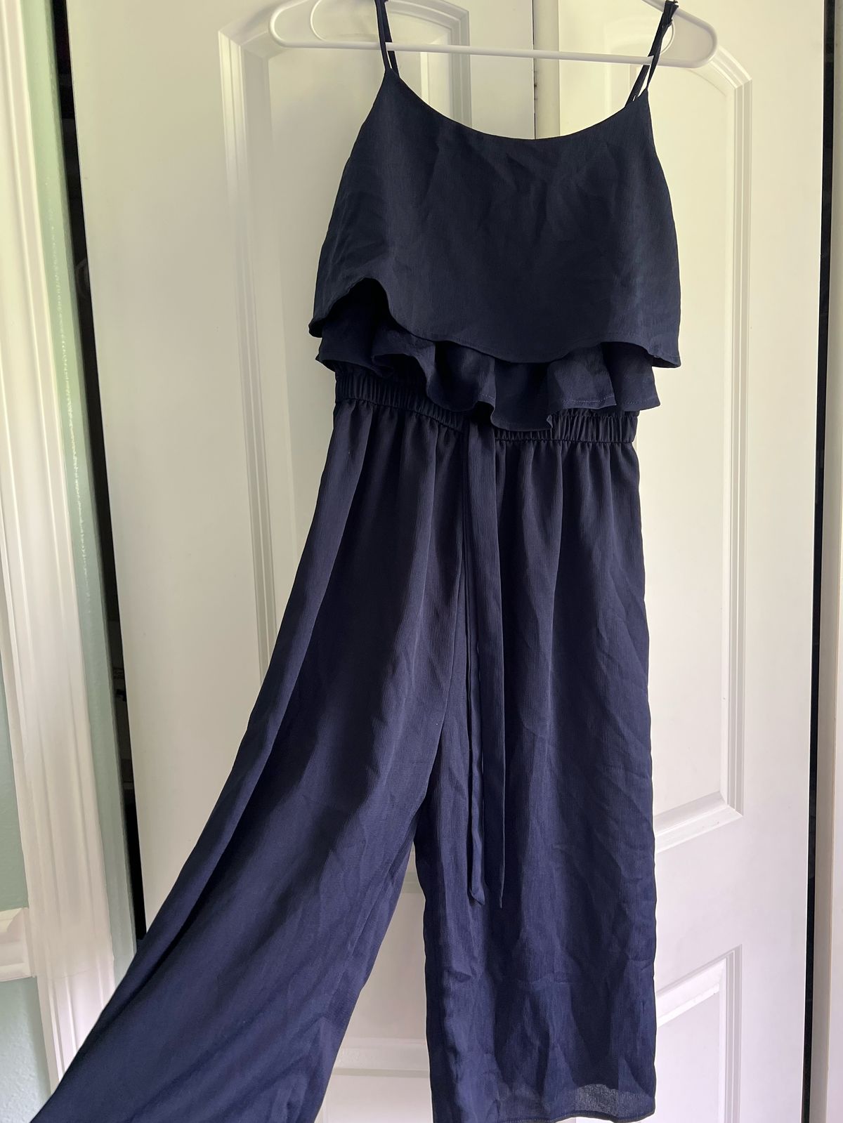 Size 6 Navy Blue Formal Jumpsuit on Queenly