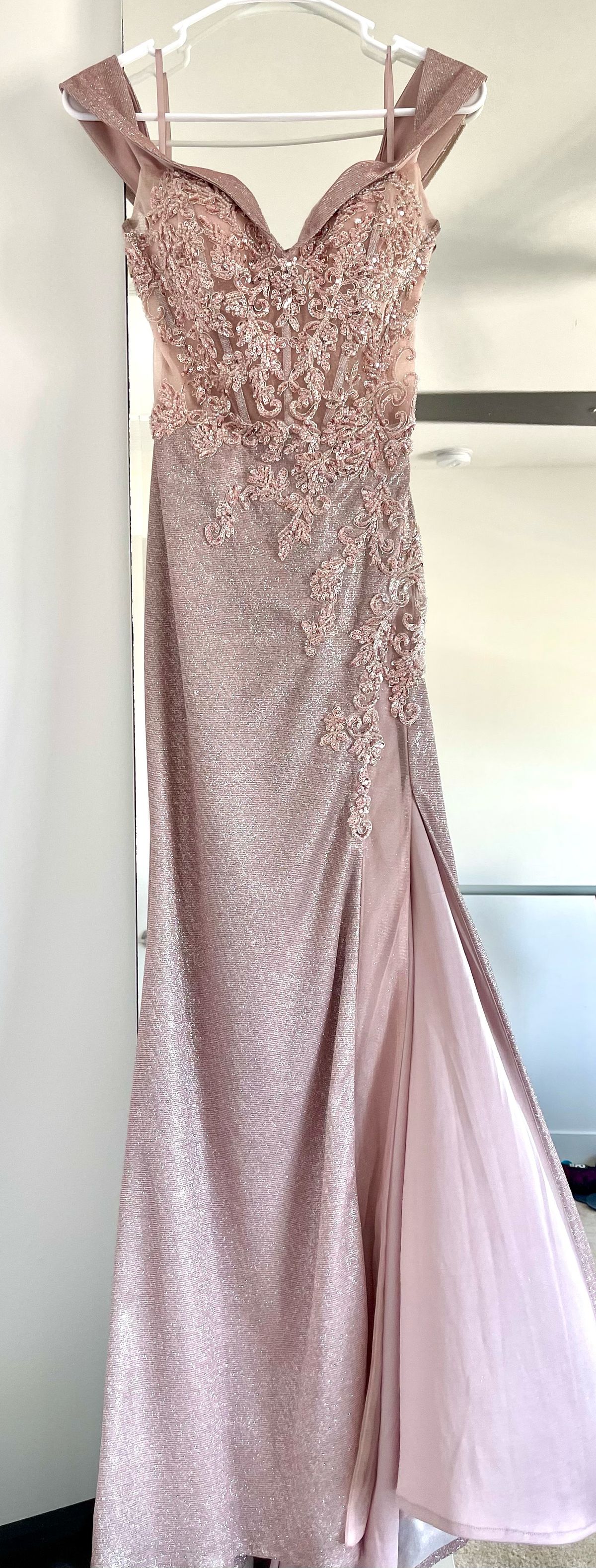Size 2 Homecoming Pink Floor Length Maxi on Queenly