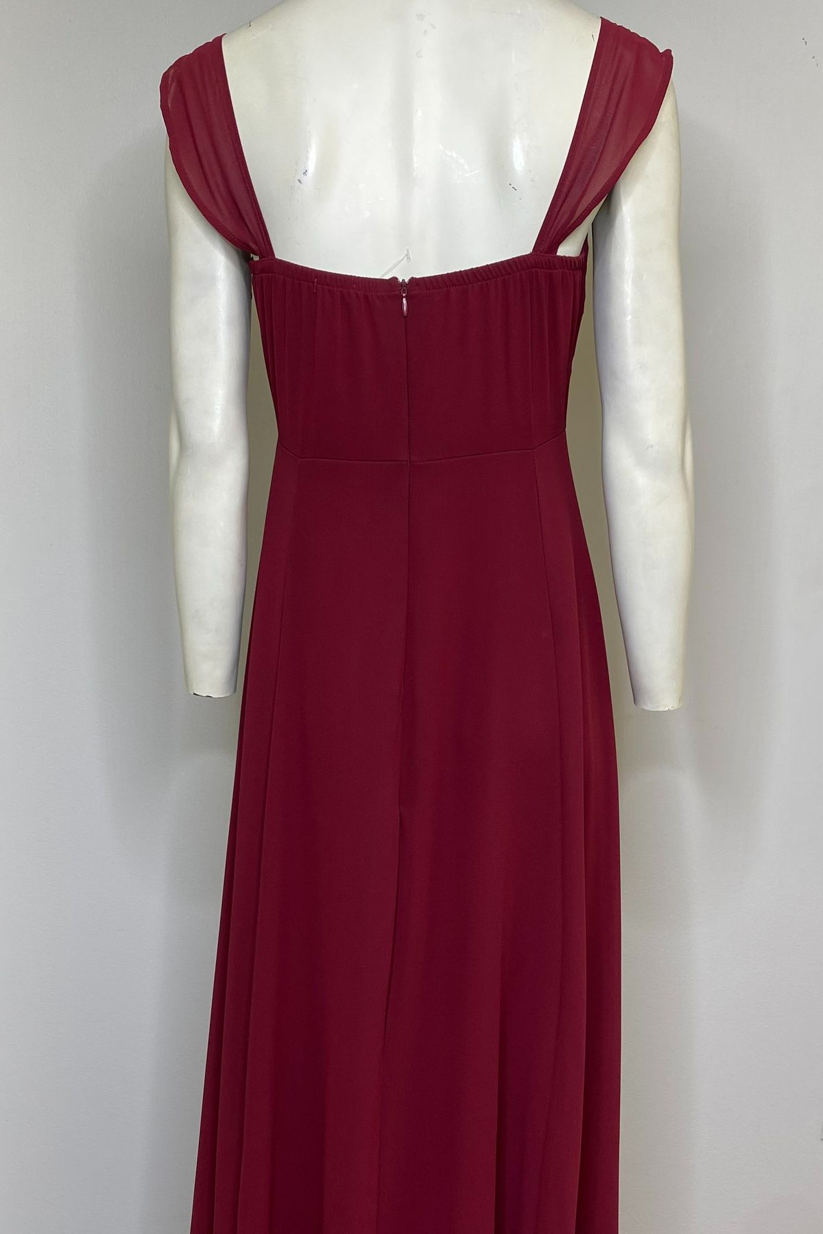 Style DA5394-ADF Dee Elly Size 6 Burgundy Red A-line Dress on Queenly