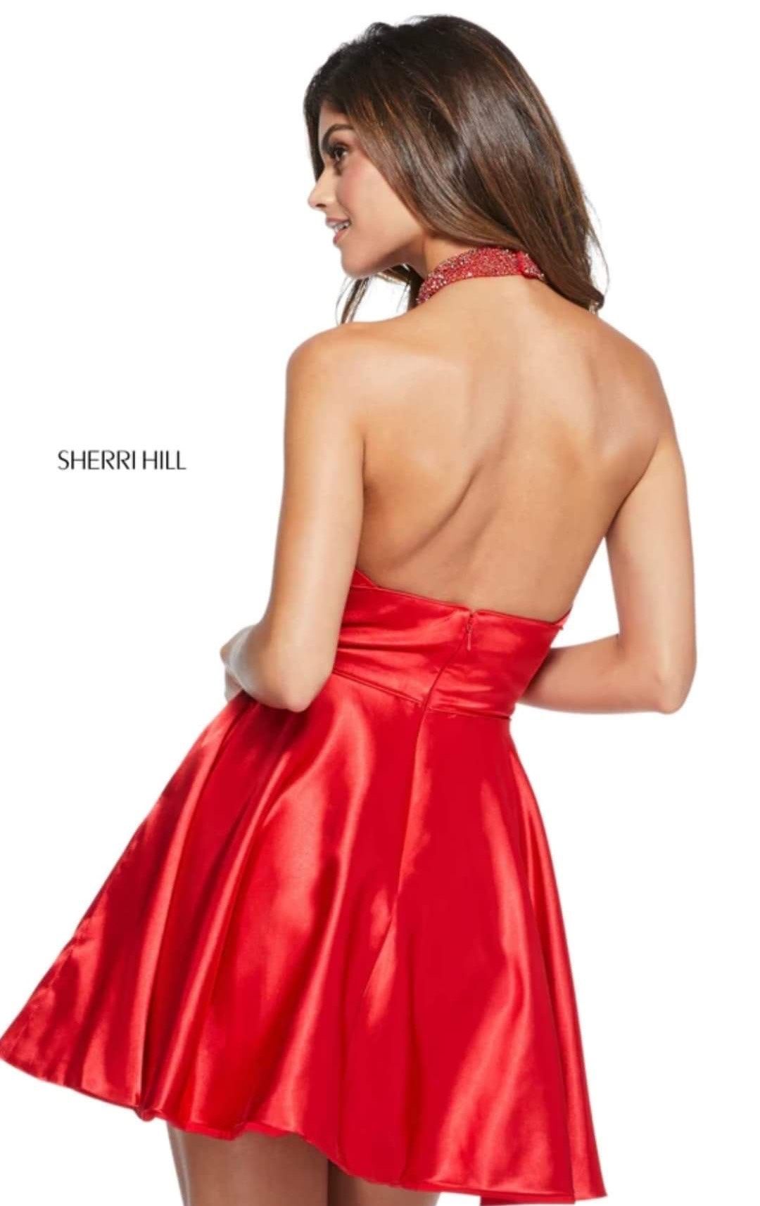 Sherri Hill Size 4 Homecoming High Neck Red Cocktail Dress on Queenly